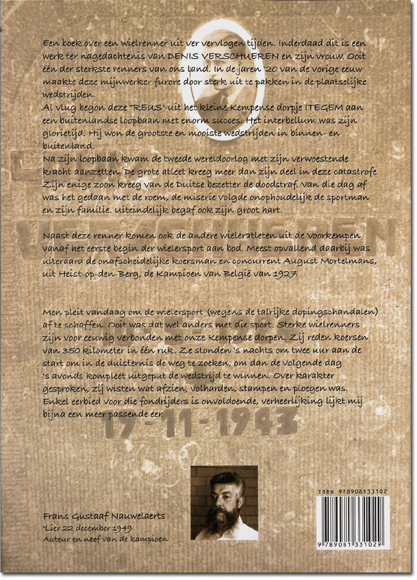 Achterzijde van het boek 'De Reus van Itegem'